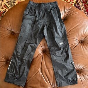 REI Kids Black Rainier Rain Pants